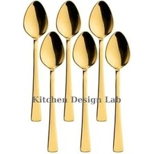 Çay Kaşık Seti, Renk, 6 Parça Çay Kaşığı Seti, Paslanmaz Çelik, Metalik, 11 Cm, 70G, Elle Yıkanmalı