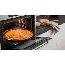 Istoç Türk 42CM Fırın Tepsisi, Battal Boy Yuvarlak Çinko Tepsi Sağlıklı Börek Baklava Tepsisi Siyah 42 x 4