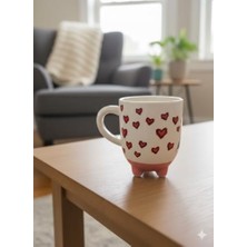 Inek Kupa 06 El Yapımı 3D Krem Parlak Kupa - El Yapımı Seramik Kupa