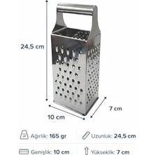 Çelik Rende, 9” Dörtgen Paslanmaz – Çok Fonksiyonlu, Ergonomik Tutma Saplı, Dayanıklı Mutfak Rendesi