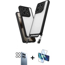 Pileli Store Pilelistore™ Mi 14T Pro Kılıf Ufuk Klasik - Siyah 3D Antistatik Seramik Nano Ekran Koruyucu + Pvd Metal Kamera Lens - Sh