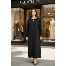 Sile Atelier, Kadın Siyah Uzun elbise  Şile bezi Günlük Şık