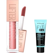 New York Lifter Gloss Nemlendirici Dudak Parlatıcısı - 003 & Mini Fit Me - Poreless Matlaştırcı Makyaj Bazı Makyaj Seti