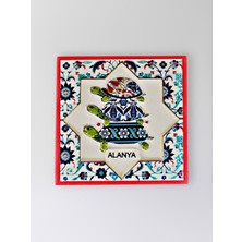 Mundy Alanya Temalı Polyester Kabartmalı Kaplumbağa Desen Magnet  7 x 7 cm – Dekoratif Hediyelik Buzdolabı Süsü  (KOD:1187)