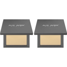 Kompakt Pudra - 12 Saate Kadar Kalıcılık - Soğuk-Nötr Cilt Alt Tonu - Compact Powder 06 Creamy (2 Paketi)