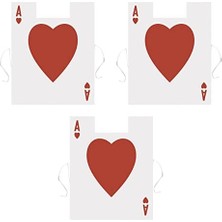 Kırmızı/beyaz, Casino Parti Malzemeleri, Bayramı ve Tiyatro Kostümleri, Fantasy Land Kostüm Aksesuarları 3 Parça Plastik Kart Takım Yelekler
