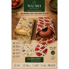 NUMI Naturals Kahvaltı Tazelik Seti 2’li 30X30 cm Balmumu Gıda Saklama Bezi