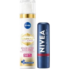 LUMINOUS630 Thiamidol Etkili Leke Karşıtı Gündüz Yüz Kremi 40ML ve Kırmızı Renkli Nemlendirici Dudak Bakım Kremi 4,8gr