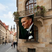 Punto Dizayn Sivil Mustafa Kemal Atatürk Portre Poster Bayrak Premium Raşel Kumaş ATA50