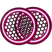 Neon Işıklı 16 cm Hoparlör ve Midrange Kapağı - 2 Adet - Pembe