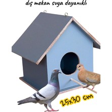 ncy Ahşap Kumru ve Güvercin Yuvası Dış Mekan Suya Dayanıklı 25X25X30 cm