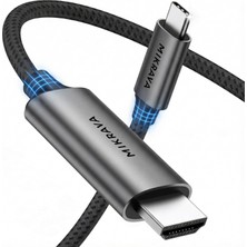 USB C HDMI Kablo (4K@60Hz,2K@120Hz,1080P@165Hz) Hdr Hdcp Type C To HDMI 2.0 , 15/16/17 Pro, MacBook iPad Pro/air, S25 ile Uyumlu (2 Metre)