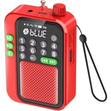 C9 Bluetooth Şarjlı Radyo USB & Tf Kart Okuyucu Deprem Çantasına Uygun Fm Radyo (Kırmızı)