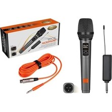 Uhf Kablosuz El Mikrofonu ve Alıcı Seti 250–290MHZ Bluetoothsuz Sistem 50M Çekim Mesafesi Şarjlı Pilli Aux Mıx Çıkışlı Karaoke Anons Mikrofonu | X230