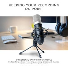 Professional MPM-1000 - Podcast, Akış, Şarkı Söyleme, Tele-Çalışma ve Oyun Için Masa Standı ve Kablolu Xlr Kondenser Stüdyo Mikrofonu