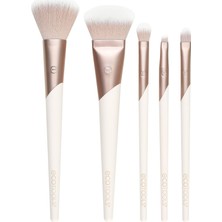 Ecotools Luxe Natural Elegance Profesyonel Yüz Makyajı ve Fondöten Fırça Seti, Yüz, Yanak ve Göz Makyajı Için Premium Fırça Seti, Sentetik Makyaj Fırçaları, Vegan ve Zulüm Içermez, 5 Parça Set