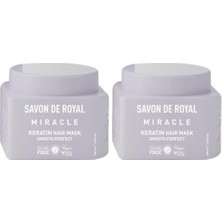 Savon De Miracle Saç Bakım Maskesi 250 ml | Canlılığını Yitirmiş Saçlar | Pürüzsüz Etkili | Keratin Yağı (2 Paketi)