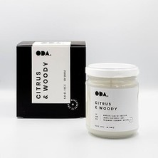 Citrus & Woody - Narenciye & Odunsu Kokulu Dekoratif Beyaz Kapaklı Kavanoz Soya Mumu I 165 gr (Beyaz)