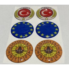 İşcan Motor Araba ve Motosiklet Plaka Pulu Damla Etiket Sticker 3X3CM 6 Adet