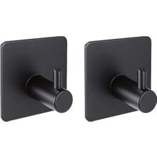 2 Adet Paslanmaz Çelik Mat Siyah Banyo Askısı/bornoz Askısı/havlu Askısı/havluluk/paslanmaz Hooks