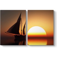 Yelkenli Gemi Tablosu 103 x 70-2 Parçalı