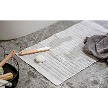 Inu Banyo Paspası, 80 x 50 Cm, Banyo Halısı, %100 Pamuk, Yıkanabilir, Beyaz