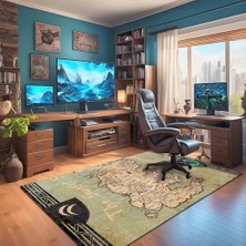 Dizayn Groundplay Desenli Kadife Pamuk Tabanlı Yıkanabilen Kaydırmaz Antibakteriyel Salon Halısı 100X200