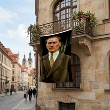 Punto Dizayn Takım Elbise Gazi Mustafa Kemal Atatürk Poster Bayrak Premium Raşel Kumaş ATA55