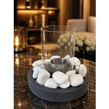 KOKUSUZ DUMANSIZ %100 GÜVENLİ| Bacasız Beton Masaüstü Şömine | 1 Litre Stone Edition Bioethanol Yakıt Hediyeli