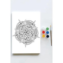 (PSTER21579) Mandala Tuval Kanvas Tablo Boyama Hobi Seti 10 (40X60CM)