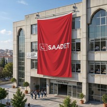 Punto Dizayn Saadet Partisi Kırmızı Bayrak 140GR Premium Raşel Kumaş 6x9 Metre