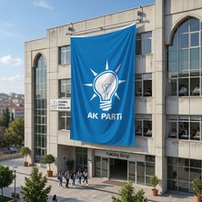 Punto Dizayn Mavi Ak Parti Bayrağı 140GR Premium Raşel Kumaş 6x9 Metre