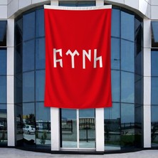 Punto Dizayn Türk Yazılı Kırmızı Bayrak 140GR Premium Raşel Kumaş 400X600CM
