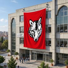 Punto Dizayn Bozkur Kırmızı Bayrak 140gr Premium Raşel Kumaş 6x9 metre