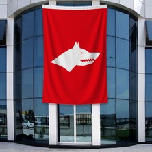Punto Dizayn Kırmızı Beyaz Göktürk Bayrağı 140GR Premium Raşel Kumaş 400X600CM
