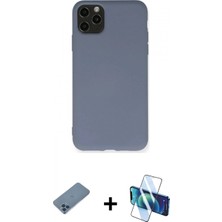 İlk El Grup Pilelistore™ iPhone 11 Pro Max Kılıf Ahenk Serisi - Siyah 3D Antistatik Cam Ekran Koruyucu + Shine Kamera Lens Koruma Cam - Mı