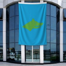 Punto Dizayn Mavi Yeşil Göktürk Bayrağı 140GR Premium Raşel Kumaş 400X600CM