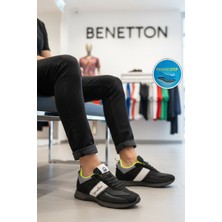 United Colors Of Benetton Siyah Bağcıklı Cilt Erkek Spor Ayakkabı BNI-12114 M