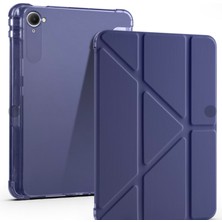 Fuchsia Xiaomi Pad Mini 8.8 Inç ile Uyumlu Kalem Bölmeli Uyku Modlu Katlanabilir Trifolding Tablet Kılıfı