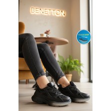 United Colors Of Benetton Siyah Bağcıklı Memory Foam Kadın Spor Ayakkabı BNI-11120 G