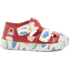 United Colors Of Benetton Kırmızı Cırtlı Kız Bebek Sandalet BN-1409 B