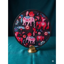 D2listone Fil Desenli Katlanabilir Çantalı Cep Yelpaze 25 cm