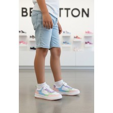 United Colors Of Benetton Beyaz Pudra Cırtlı Hafif Kız Çocuk Spor Ayakkabı BNI-10020 F