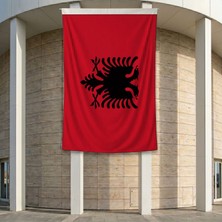 Punto Dizayn Arnavutluk Ülke Bayrağı 140GR Premium Raşel Kumaş 200X300 cm