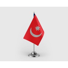 Punto Dizayn Osmanlı Imparatorluğu Tekli Saten Masa Bayrağı Seti