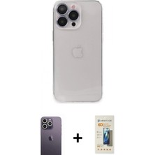 İlk El Grup Pilelistore™ iPhone 13 Pro Max Kılıf Ufuk Minimal Özel Seri - Siyah 6d Mat Seramik Hayalet Nano Ekran Koruyucu + Neon Fosforlu Kamera Lens - Bz