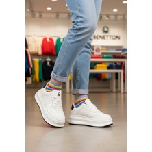 United Colors Of Benetton Beyaz Bağcıklı Hafif Kadın Sneaker BN-12156 G