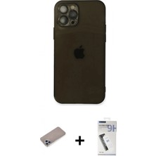 İlk El Grup Pilelistore™ iPhone 12 Pro Kılıf Ahenk Doku - Şeffaf Uv Polymer Nano Ekran Koruyucu + Shine Kamera Lens Koruma Cam - Sabe