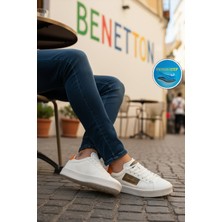 United Colors Of Benetton Beyaz Bağcıklı Cilt Erkek Spor Ayakkabı BNI-12113 M
