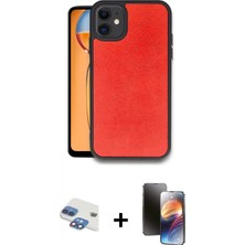 İlk El Grup Pilelistore™ iPhone 11 Kılıf Kıvılcım Işık Serisi - Siyah 3D Antistatik Mat Seramik Nano Ekran Koruyucu + Pers Alüminyum Kamera Lens - Gı